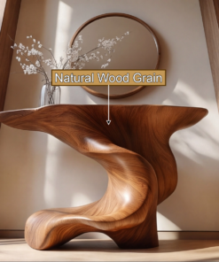 Alternative view of Monolithic Pedestal Solid Wood Console Table with Slim Top
