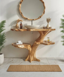 Alternative view of Live Edge Wood Floating Bathroom Vanity Counter Shelf