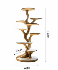 Alternative view of Sculpted Solid Wood Tree-Inspired Cat Tree with Staggered Platforms