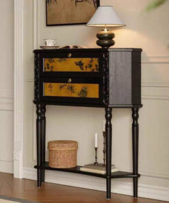 Alternative view of Solid Ash Wood Carved Accent Storage Cabinet, French Style