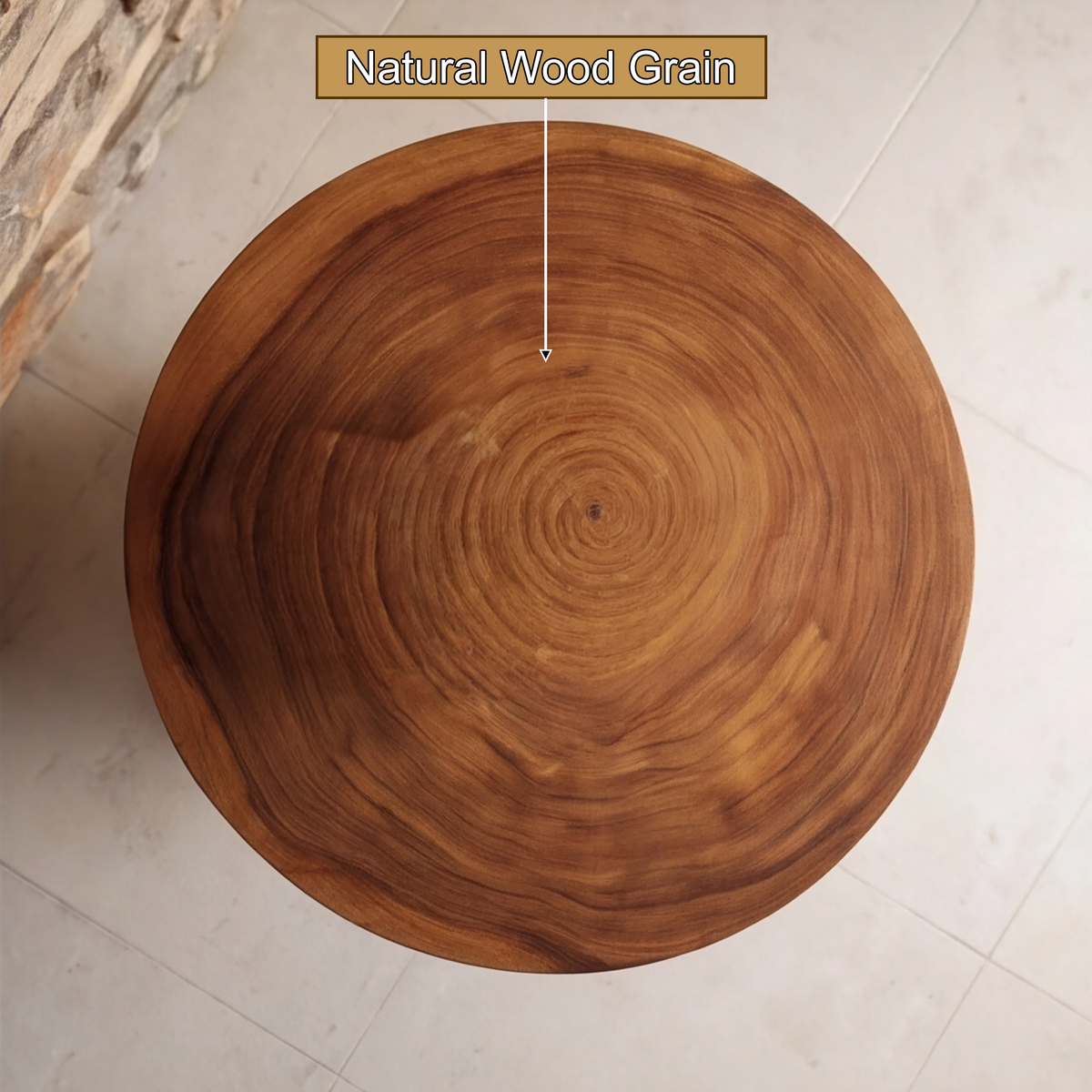 Elephant Carved Solid Hardwood Pedestal Stand with Round Top - Image 5
