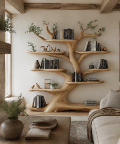 Alternative view of Sculpted Solid Hardwood Tree Bookshelf with Branch Shelving