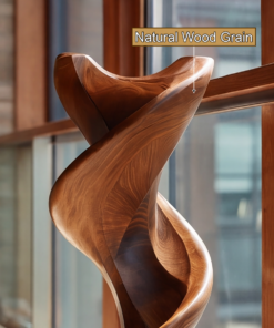Alternative view of Twisted Solid Hardwood Pedestal Stand with Ribbon Spiral Form