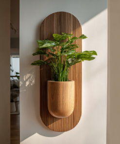 Rustic Solid Wood Wall Planter for Living Room and Entryway