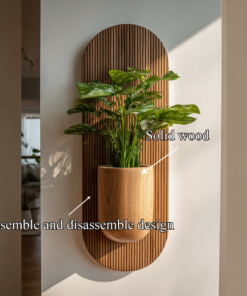 Alternative view of Rustic Solid Wood Wall Planter for Living Room and Entryway