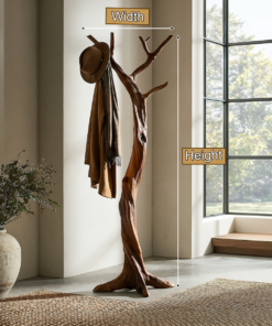 Alternative view of Sculpted Solid Wood Tree Coat Rack with Branch Hooks
