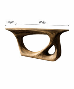 Alternative view of Sculpted Solid Wood Console Table with Carved Organic Voids