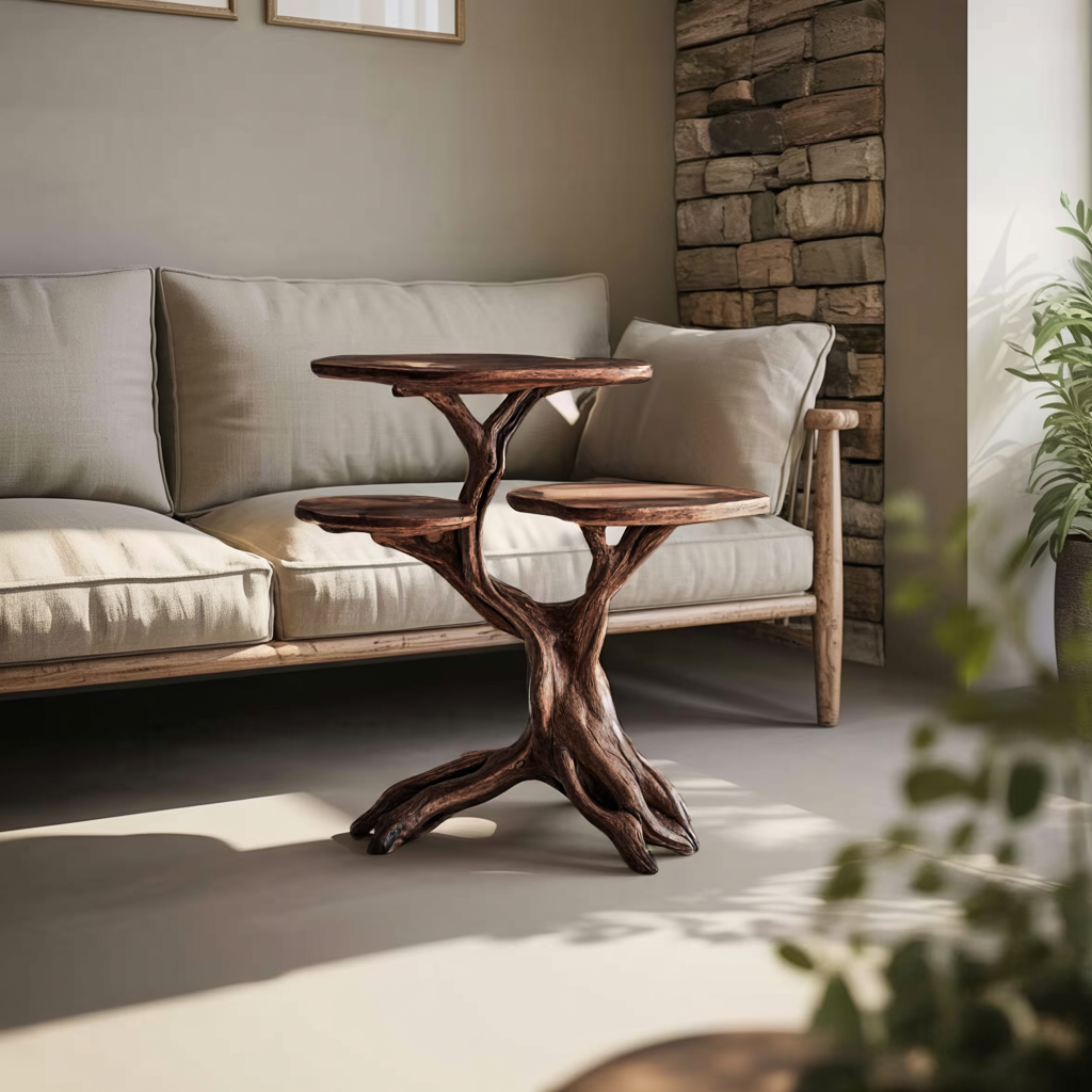 Farmhouse Solid Wood End Table with Wax and Oil Finish - Image 6