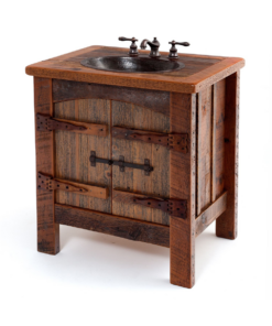 Live Edge Floating Wood Bathroom Sink Vanity, Mid-Century Style