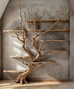 Alternative view of Driftwood Tree Branch Floating Bookshelf for Living Room Walls
