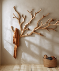 Driftwood Branch Wall-Mounted Solid Wood Coat Rack