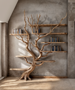 Driftwood Tree Branch Floating Bookshelf for Living Room Walls