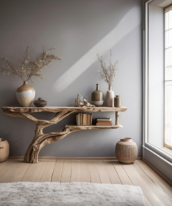 Alternative view of Farmhouse Wood Hallway Console Table with Solid Frame