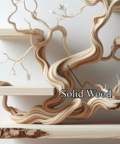 Alternative view of Live Edge Tree Branch Floating Shelf, 80 Inch Wall Display