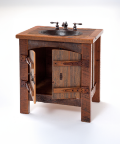 Alternative view of Live Edge Floating Wood Bathroom Sink Vanity, Mid-Century Style