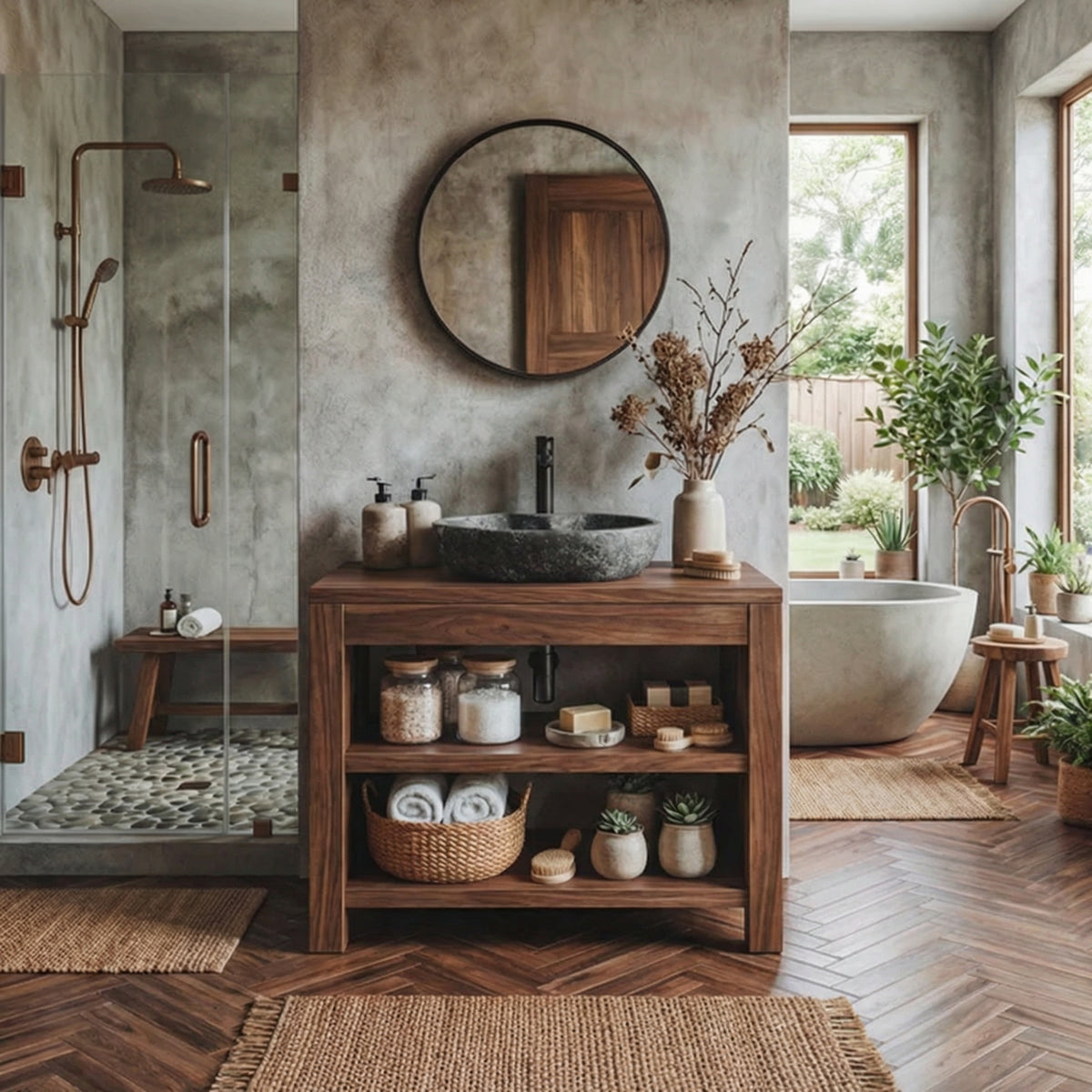 Custom Live Edge Wood Bathroom Vanity Cabinet, With or Without Sink - Image 6