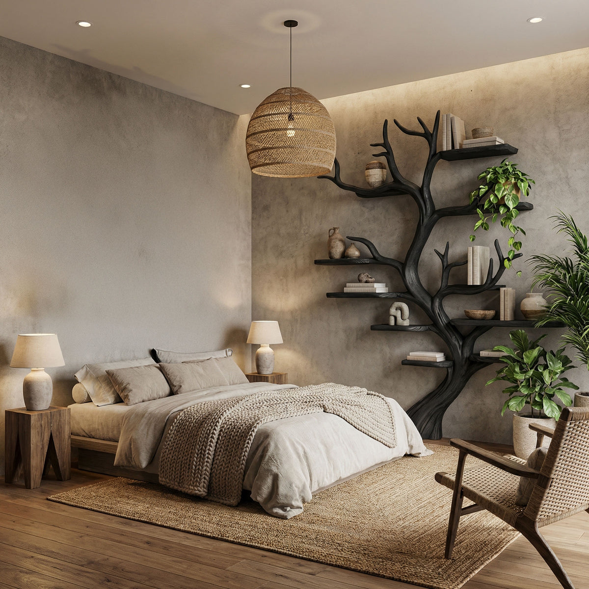 Driftwood-Style Tree Branch Wall Shelf in Rustic Solid Wood - Image 5