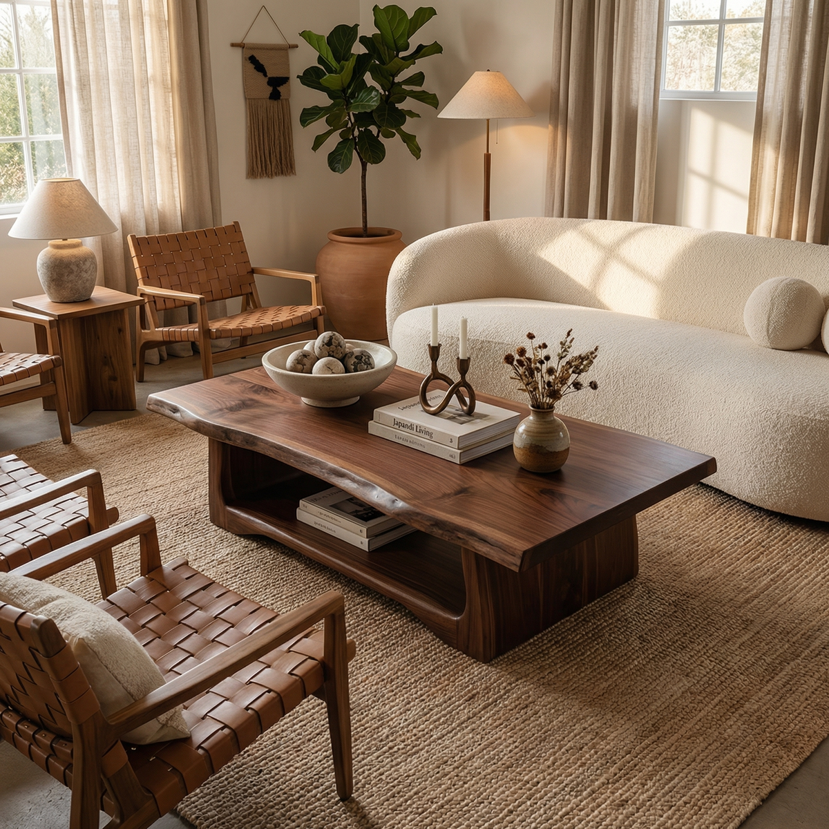 Monkey Pod Live Edge Coffee Table with Rustic Finish - Image 3