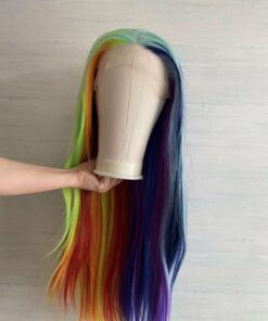 Rainbow Highlight Lace Front Wig BE65