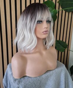 Blonde Calico Bob Wig With Bangs BE106