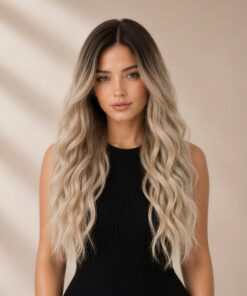 Ombre Brown Ash Blonde Wavy Wig BE98