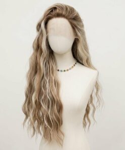 Ash Blonde Brown Wavy Lace Front Wig BE95