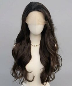 Chocolate Brown Long Wavy Lace Front Wig BE94