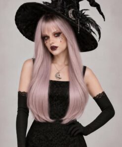 Dusty Lavender Pink Straight Wig BE77