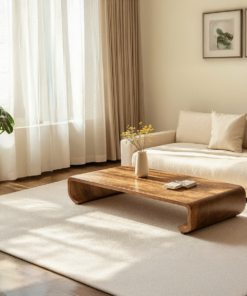Alternative view of Minimalist Natural Wood Coffee Table with Low Profile Legs