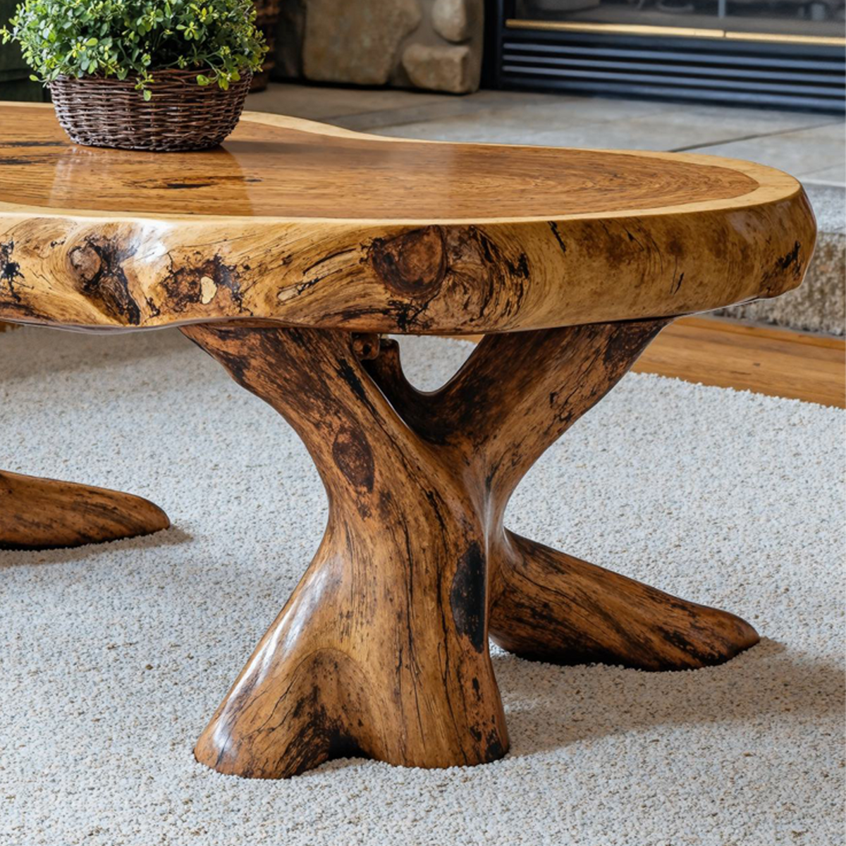 Natural Wood Coffee Table with Wax and Oil Finish - Image 4