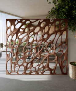 Alternative view of Modern Organic Solid Wood Room Divider with Cellular Openings