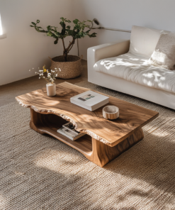 Monkey Pod Live Edge Coffee Table with Rustic Finish