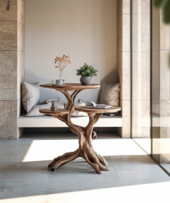Alternative view of Farmhouse Solid Wood End Table with Wax and Oil Finish