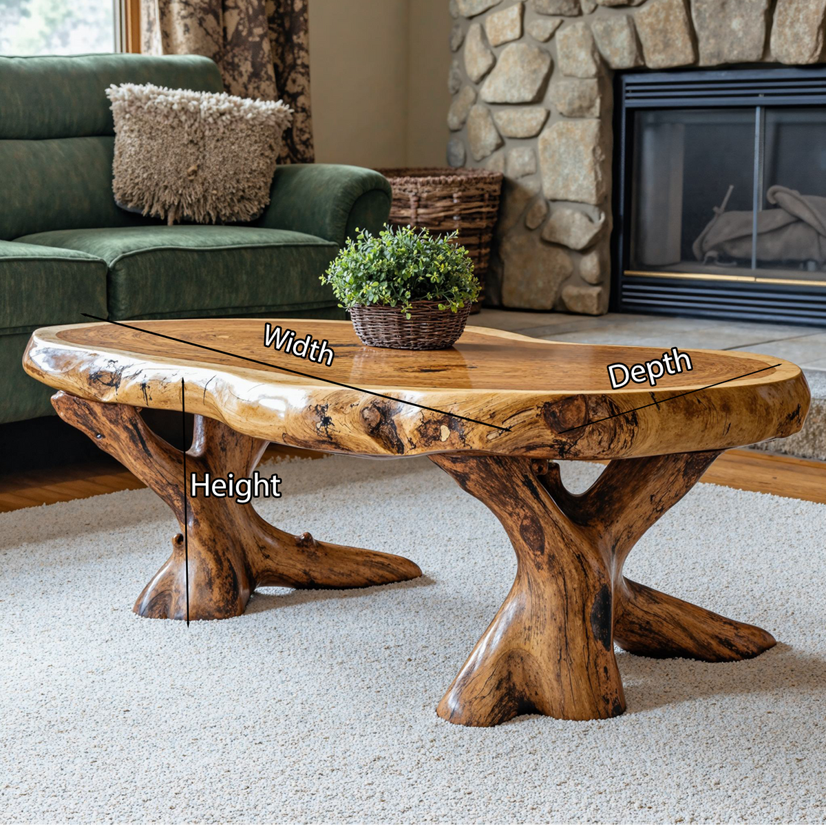 Natural Wood Coffee Table with Wax and Oil Finish - Image 5
