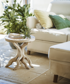 Alternative view of Farmhouse Live Edge End Table in Natural Solid Wood