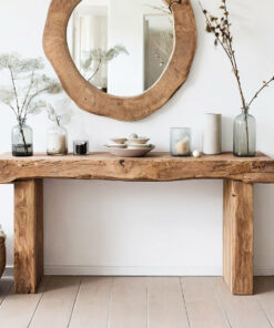 Alternative view of Reclaimed Wood Entryway Console Table with Clean Contemporary Lines