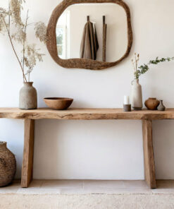 Alternative view of Solid Wood Entryway Console Table with Clean Lines