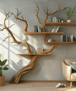 Alternative view of Tree Branch Wall Mounted Floating Bookshelf 80 x 80 Inch