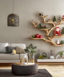 Alternative view of Tree Branch Floating Corner Bookshelf in Handcrafted Wood