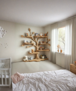 Alternative view of Handmade Natural Wood Tree Bookshelf for Kids and Baby Room