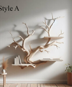 Alternative view of Driftwood Tree Branch Floating Wall Shelf for Books and Plants