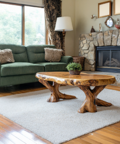 Alternative view of Natural Wood Coffee Table with Wax and Oil Finish