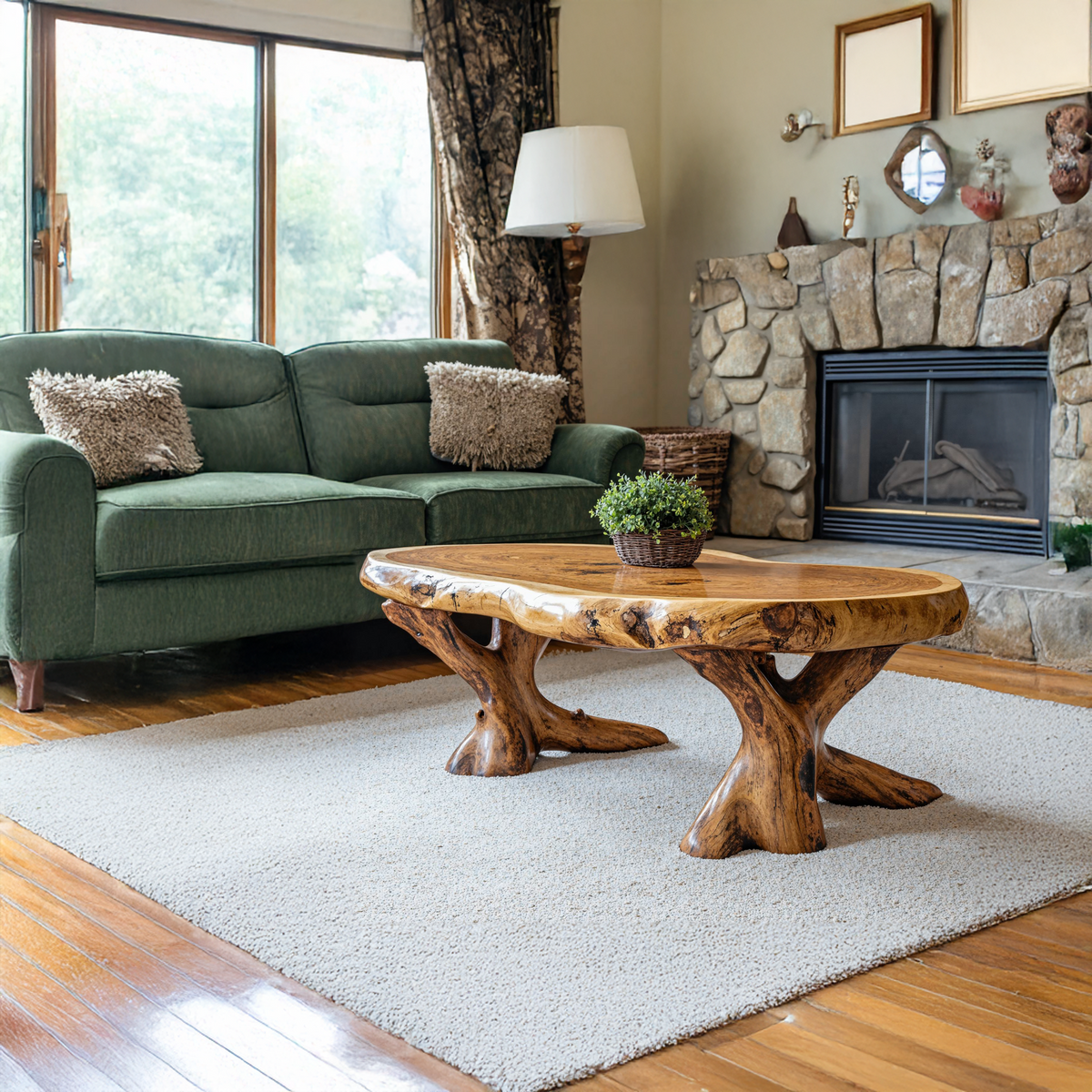 Natural Wood Coffee Table with Wax and Oil Finish - Image 2