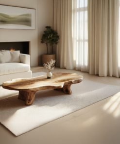 Alternative view of Handcrafted Natural Wood Coffee Table with Oil and Wax Finish