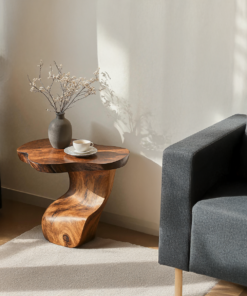 Alternative view of Modern Solid Wood End Table with Wax and Oil Finish