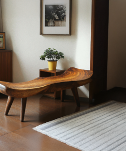 Alternative view of Reclaimed Tamarind Wood Rustic Bench with Simple Design