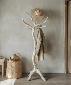 Tree Branch Clothes Rack with Natural Driftwood Hooks
