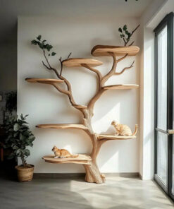 Alternative view of Handmade Large Wooden Cat Tree with Climbing Branches