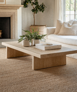 Live Edge Solid Wood Coffee Table with Natural Oil Finish