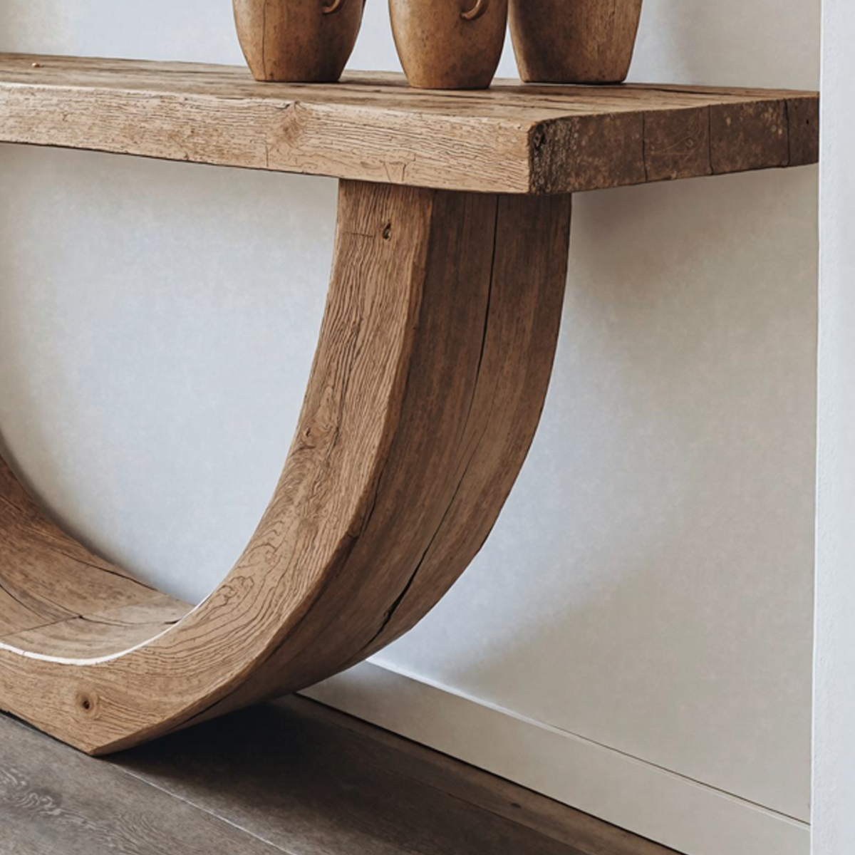 Narrow Live Edge Solid Wood Console Table in Brown - Image 3